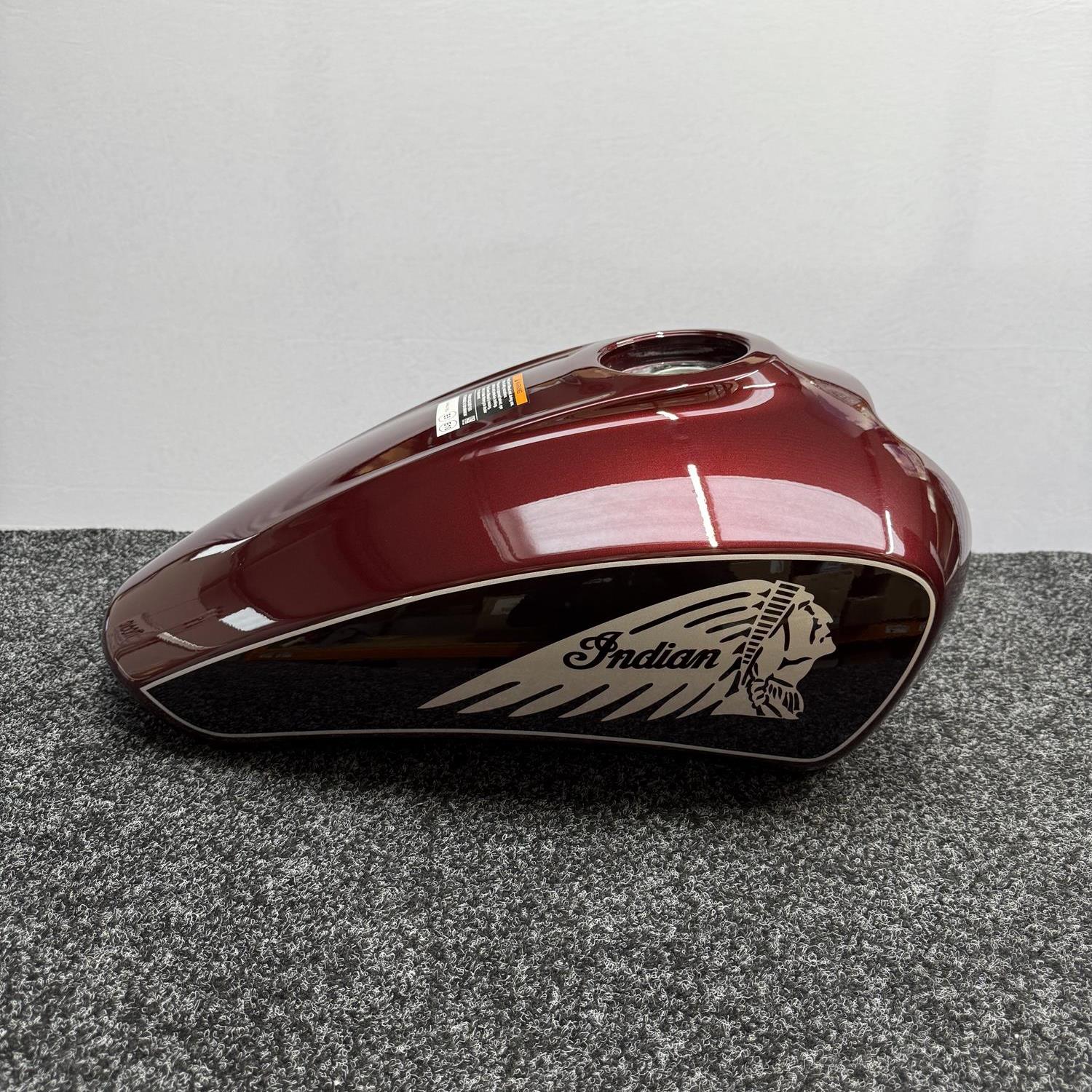 Indian Scout Bobber / Rogue Fuel Tank In maroon crimson